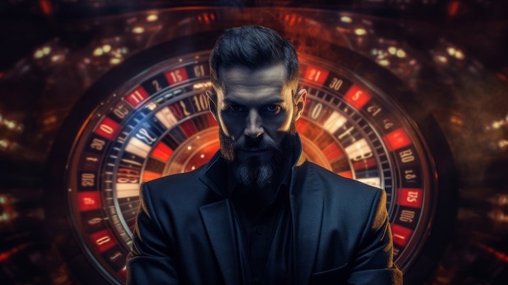 Adventures Beyond Wonderland themed live-dealer studio on hoki77 login with fantasy décor and dealer at blackjack table